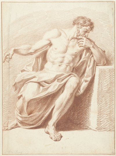 Studio di un uomo seduto con drappeggio avvolto da Louis Fabritius Dubourg
