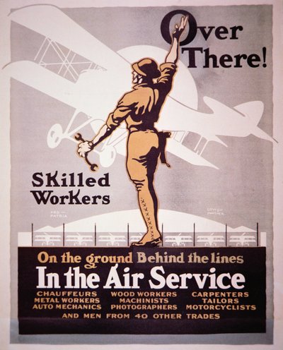Poster di reclutamento americano per il servizio aereo da Louis Fancher