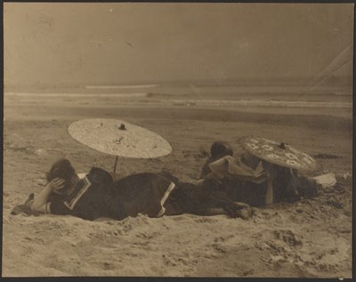 [Scena di spiaggia con ombrelli di carta] da Louis Fleckenstein