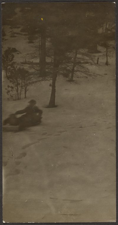 [Ragazzo che scende in slitta dalla collina] da Louis Fleckenstein