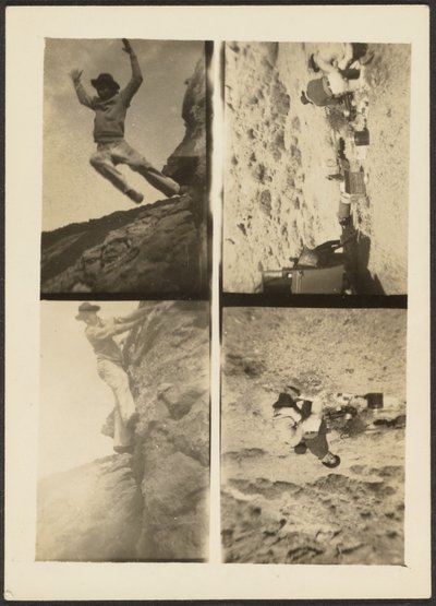 [Quadruplo fotogramma - Scene di arrampicata in montagna] da Louis Fleckenstein