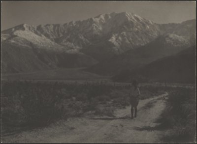 [Donna che cammina sul sentiero verso le montagne] da Louis Fleckenstein