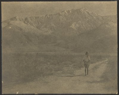 [Donna che cammina sul sentiero verso le montagne] da Louis Fleckenstein