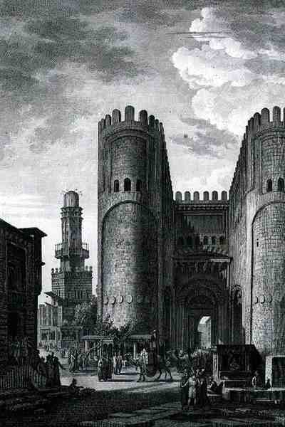 Bab El-Futuh (Porta delle Vittorie) inciso da Pierre Nicolas Ransonette da Volume III di 