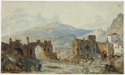 Il teatro antico di Taormina con vista sull