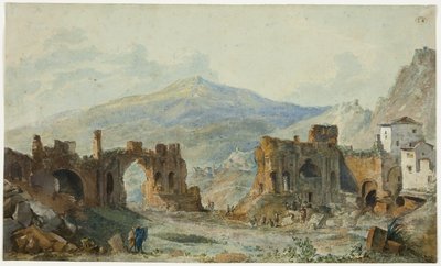 Il teatro antico di Taormina con vista sull