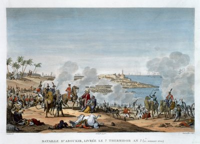 La battaglia di Aboukir, 7 Termidoro, Anno 7, 25 luglio 1799 da Louis Francois Couche