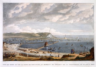 Veduta del Porto e della Rada di Boulogne alla Partenza della Flottiglia, 16 Agosto 1803 da Louis Francois Couche