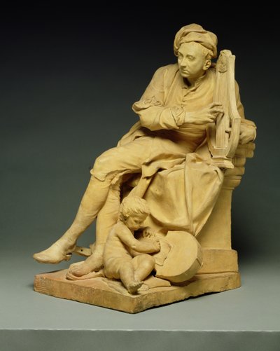 George Frederick Handel (1685-1759) modello per una statua in marmo ora al Victoria and Albert Museum, 1738 da Louis Francois Roubillac