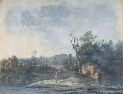 Figure su una strada di campagna da Louis Gabriel Moreau