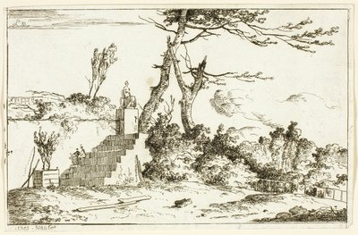 Paesaggio con statua classica da Louis Gabriel Moreau