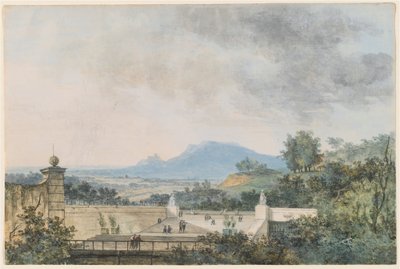 Vista Panoramica su un Parco a Terrazze da Louis Gabriel Moreau the Elder