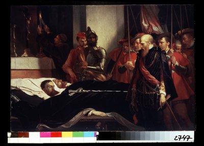 Ultimi omaggi resi al conte di Horn Philippe de Montmorency (1524-1568) e a Lamoral, conte di Egmont (1522-1568) sul loro letto di morte da Louis Gallait