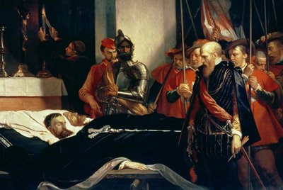 Ultimi omaggi ai resti dei conti Egmont e Hoorn da Louis Gallait