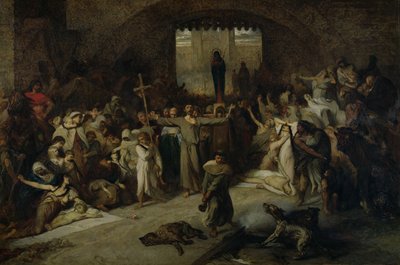 La peste di Tournai nel 1095, 1883 da Louis Gallait
