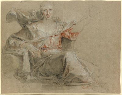 Donna seduta, con il braccio sinistro alzato da Louis Galloche