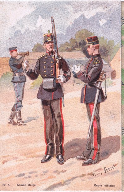 Scuola militare, Cartolina, 1920s da Louis Geens