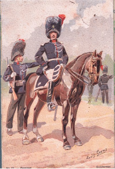 Gendarmi, Cartolina, 1920s da Louis Geens