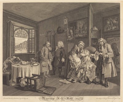 Matrimonio alla moda: tav. 6 da Louis Gerard Scotin after William Hogarth