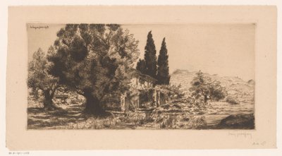 Veduta di Les Lecques a Saint-Cyr-sur-Mer da Louis Godefroy (signed by artist)