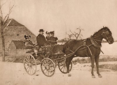 Uomini e donne in una carrozza trainata da cavalli, 1937 da Louis Guichard