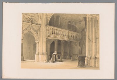 Suora in preghiera nel monastero di Nonnberg a Salisburgo da Louis Haghe