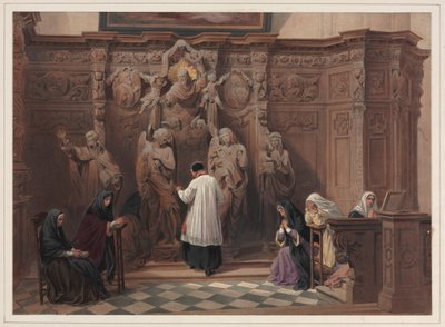 Confessionale, Chiesa di San Paolo, Anversa, 1838 da Louis Haghe