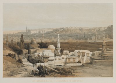 Egitto e Nubia, Volume III: Il Cairo dalla Porta di Citzenib, verso il deserto di Suez, 18 da Louis Haghe