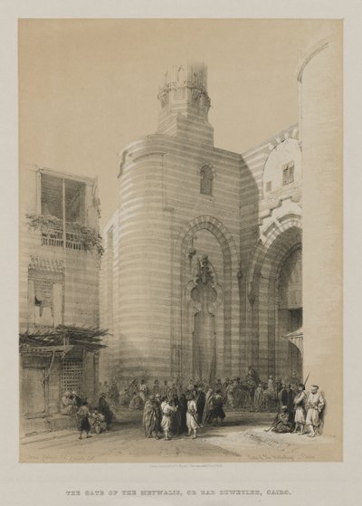 Egitto e Nubia, Volume III: Porta dei Metwaleys, Il Cairo, 1848 da Louis Haghe