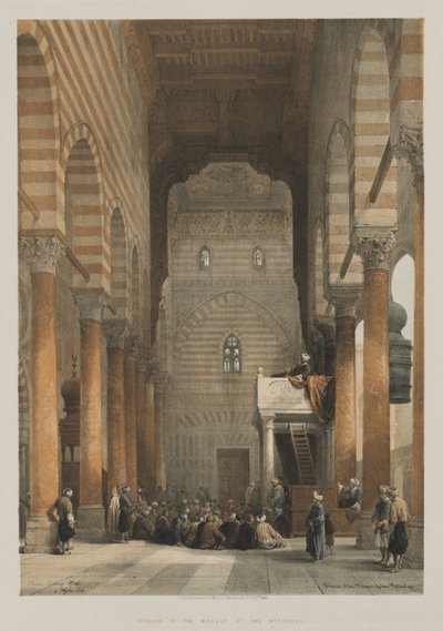 Egitto e Nubia, Volume III: Interno della moschea dei Metwalys, 1849 da Louis Haghe