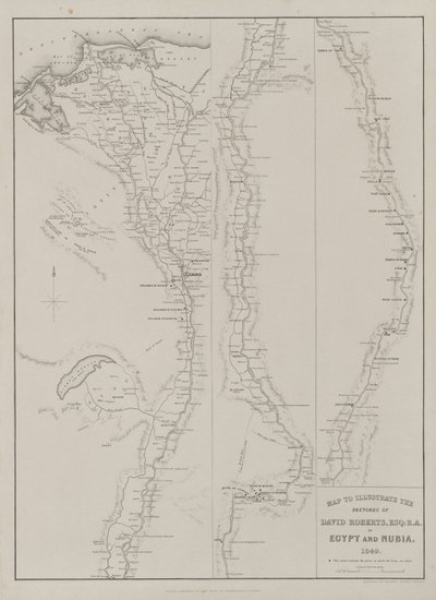 Egitto e Nubia, Volume III: Mappa per illustrare gli schizzi di David Roberts, Esq...1849, 1849 da Louis Haghe
