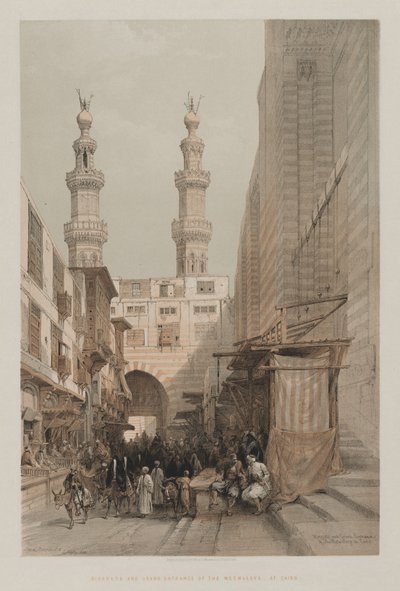 Minareti e Grande Ingresso dei Metwaleys, al Cairo da Louis Haghe