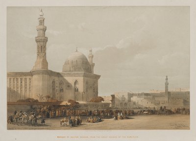 Moschea del Sultano Hassan, dalla Grande Piazza del Rameyleh da Louis Haghe