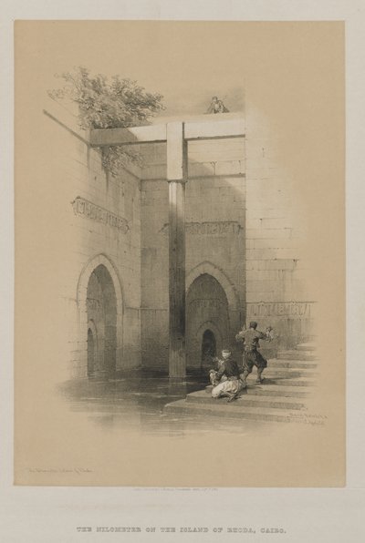 Egitto e Nubia, Volume III: Il Nilometro. Isola di Rhoda, 1849 da Louis Haghe