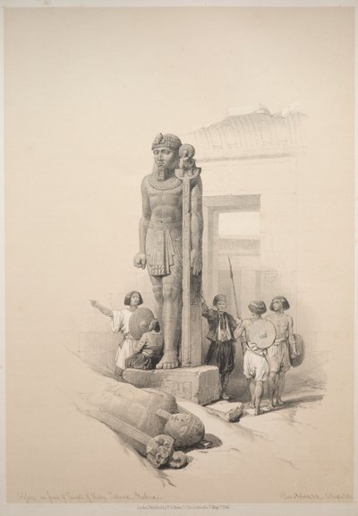 Egitto e Nubia: Volume II - No. 7, Colossi a Wady Saboua, 1838 da Louis Haghe