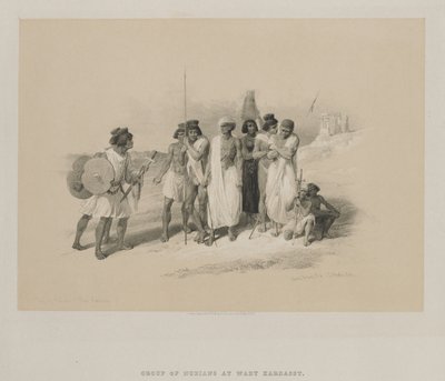 Egitto e Nubia, Volume II: Gruppo di Nubiani-Wady Kardasey, 1847 da Louis Haghe