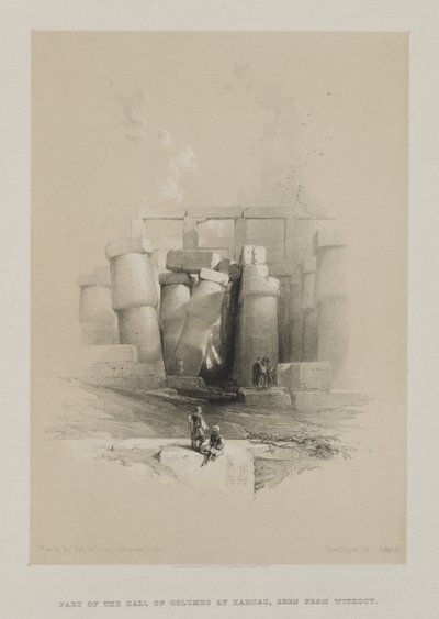 Parte della Sala delle Colonne a Karnak, Tebe da Louis Haghe