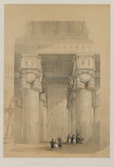 Egitto e Nubia, Volume II: Vista da Sotto il Portico del Tempio di Dendera da Louis Haghe