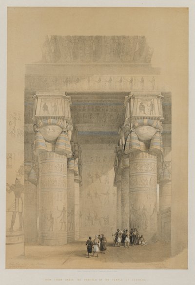 Egitto e Nubia, Volume II: Vista da sotto il portico del Tempio di Dendera, 1849 da Louis Haghe
