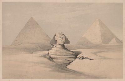 Egitto e Nubia: Volume I - N. 18, La Grande Sfinge, Piramidi di Giza, Vista Frontale da Louis Haghe