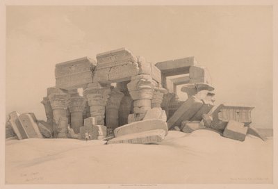 Egitto e Nubia: Volume I - N. 1, N. 2, Resti del Portico del Tempio di Kom Ombo da Louis Haghe