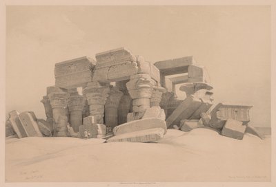 Egitto e Nubia: Volume I - No. 1, No. 2, Resti del portico del tempio di Kom Ombo da Louis Haghe