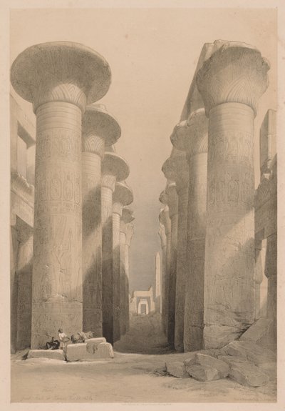 Egitto e Nubia: Volume I - N. 20, Grande Sala a Karnak, Tebe da Louis Haghe