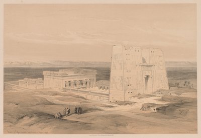 Egitto e Nubia: Volume I - No. 34, Tempio di Edfou. Antica Appolinopoli, Alto Egitto, 1838 da Louis Haghe
