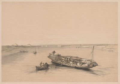 Egitto e Nubia: Volume I - N. 4, Barche di schiavi sul Nilo, vista verso..., 1838 da Louis Haghe