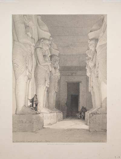 Egitto e Nubia: Volume I - N. 9, Tempio Scavato di Gyrshe, Nubia, 1838 da Louis Haghe