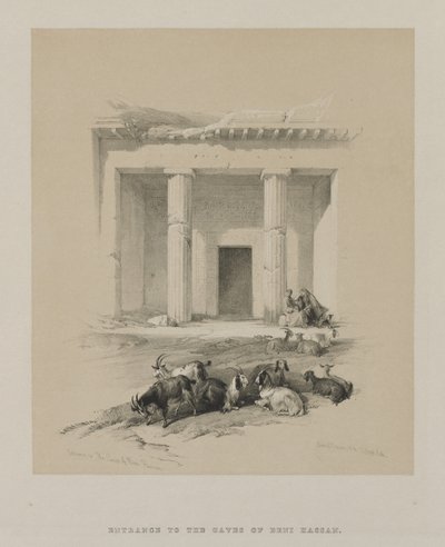 Ingresso alle Grotte di Beni-Hasan da Louis Haghe
