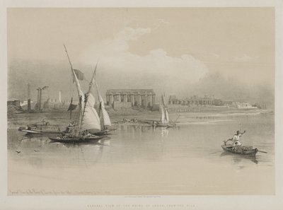 Vista Generale delle Rovine di Luxor, Dal Nilo da Louis Haghe
