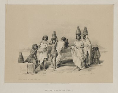 Egitto e Nubia, Volume I: Donne nubiane a Kortie, sul Nilo, 1847 da Louis Haghe