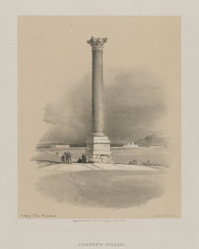 Egitto e Nubia, Volume I: Colonna di Pompeo, Alessandria, 1846 da Louis Haghe